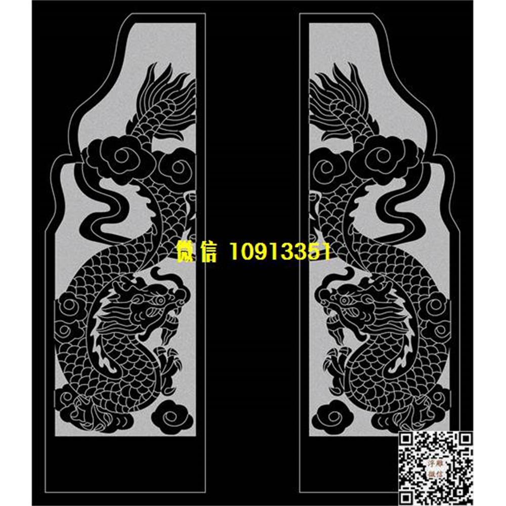 精雕图99龙墓碑板精雕图线雕图线条图单线铣底图_电脑雕刻plt文泰矢量图精雕图浮雕图